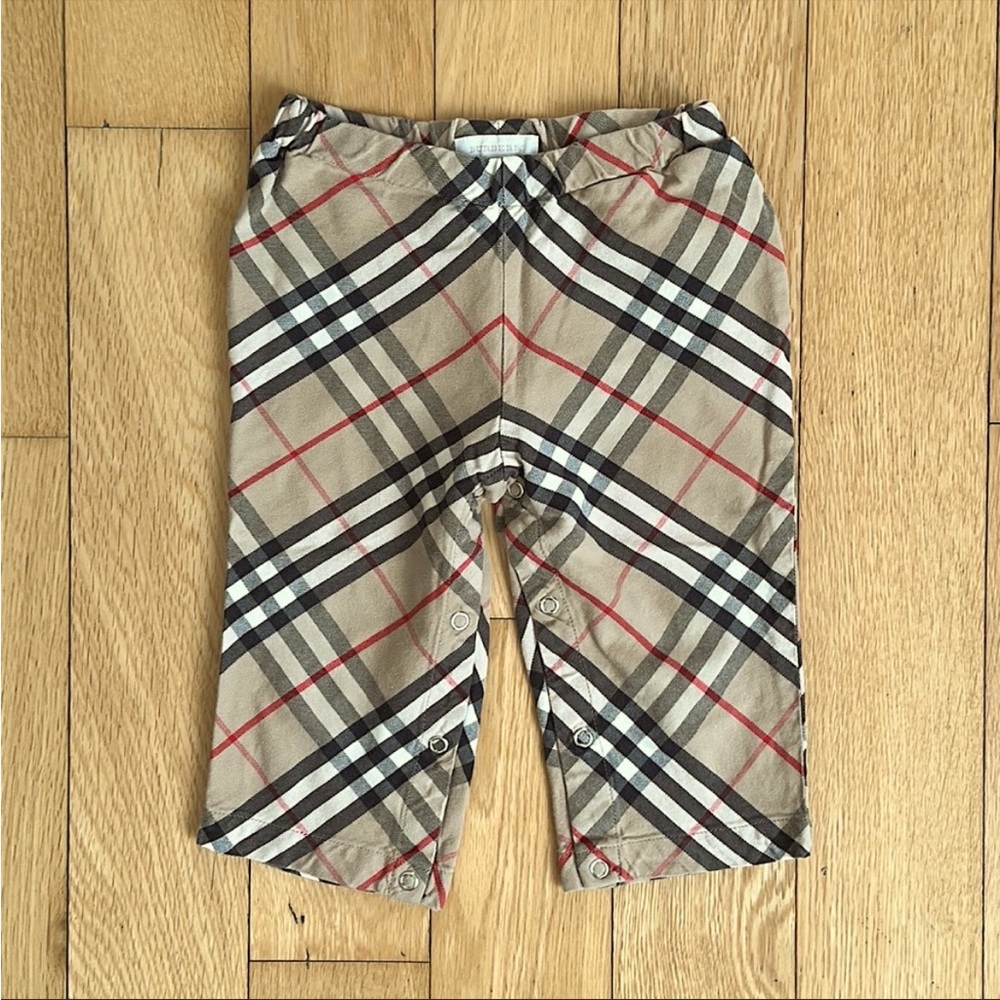 Burberry Kids Beige Plaid Snap-Front Bottoms